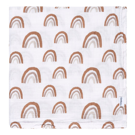 2-Pack Baby Neutral Boho Rainbow Muslin Blankets