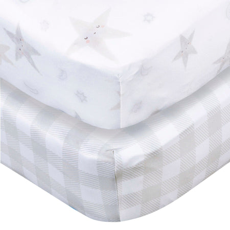 2-Pack Neutral Celestial Stretchy Crib Sheets