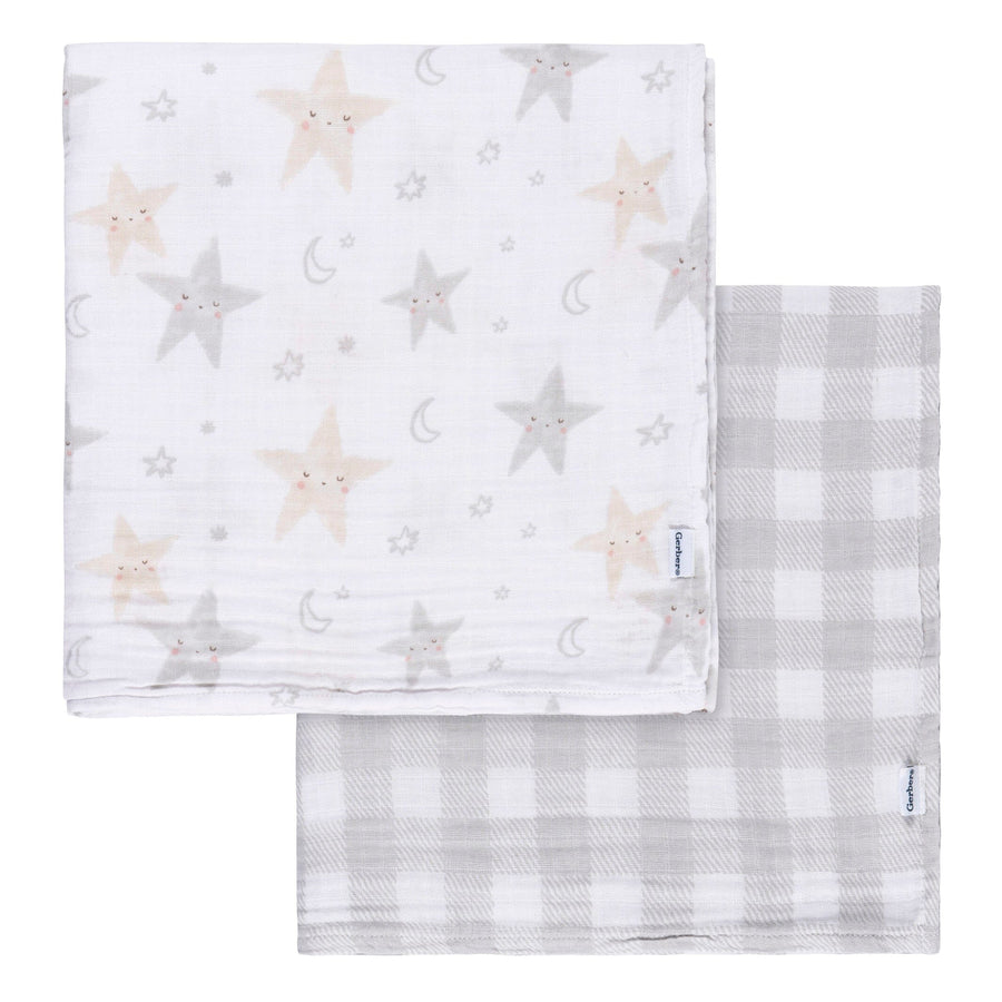 2-Pack Baby Neutral Celestial Muslin Blanket