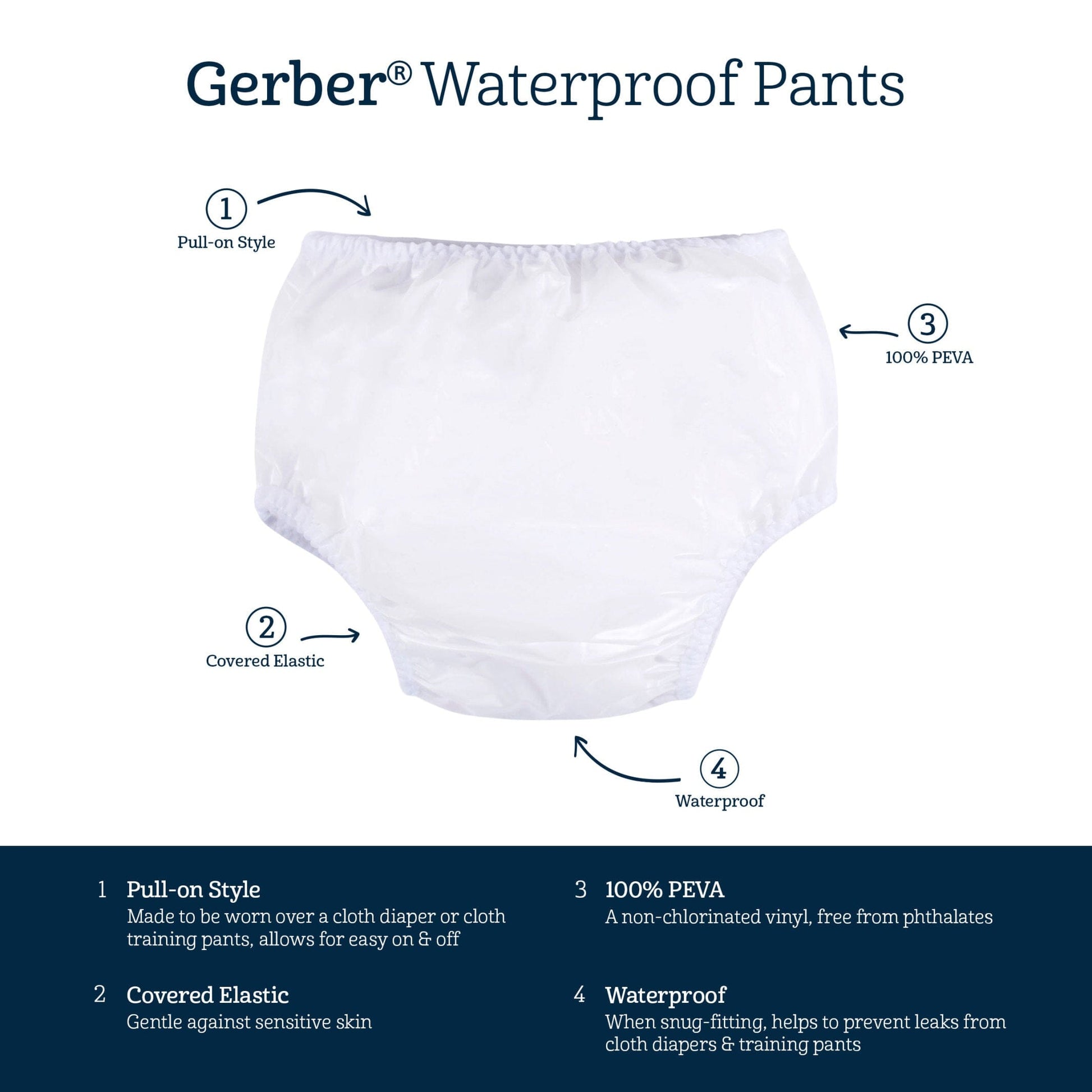 2-Pack Baby and Toddler Neutral White Waterproof Pants