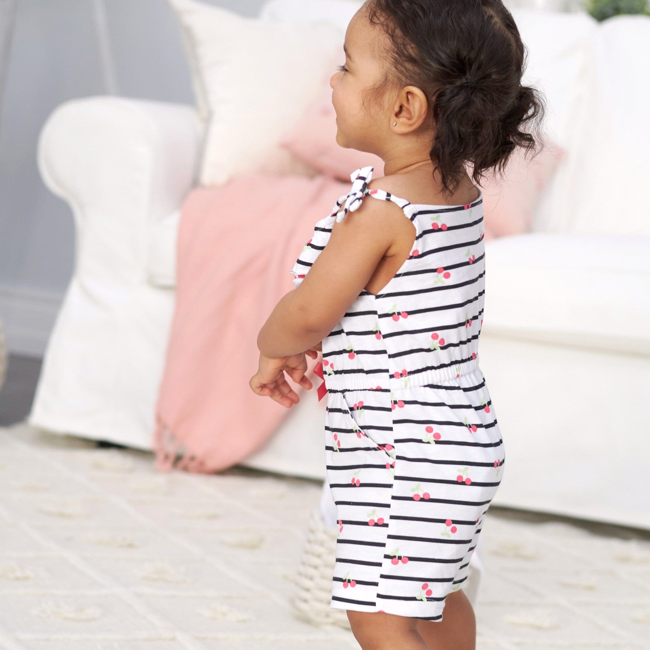 2-Pack Baby Girls Cherry Rompers