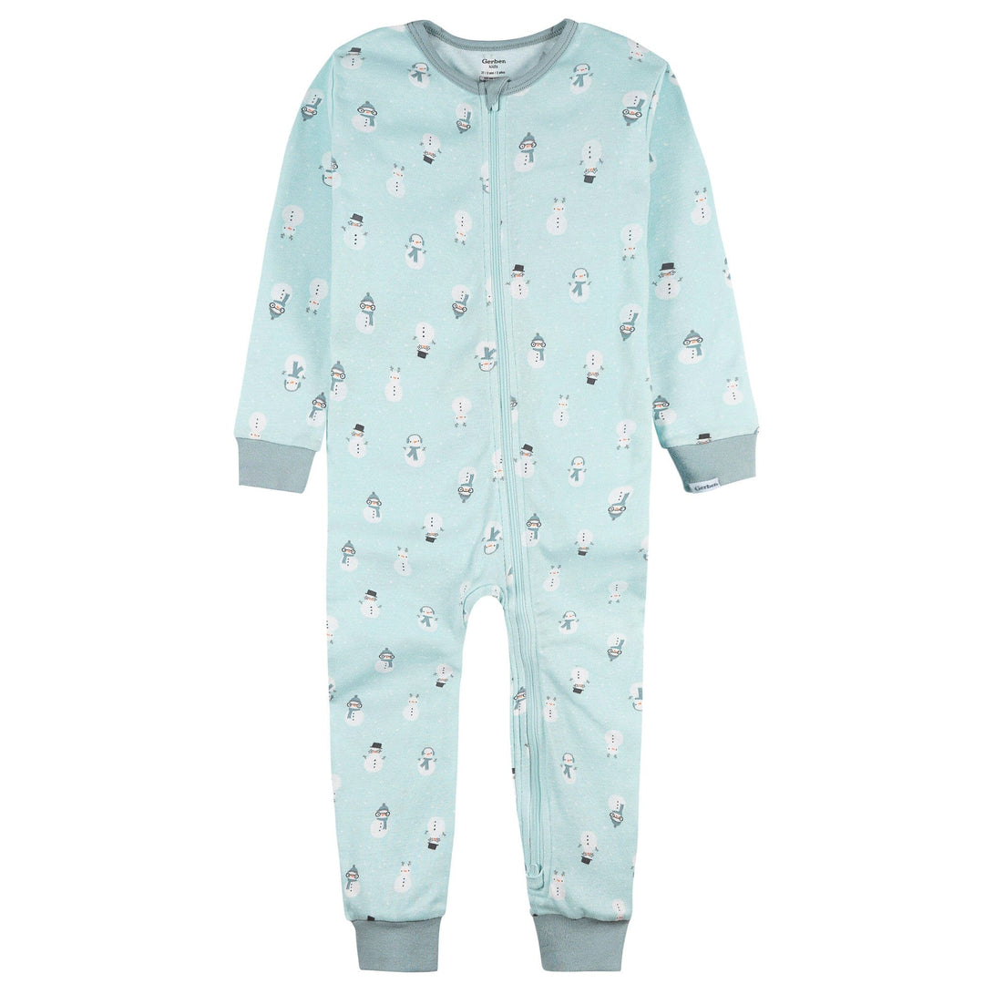2-Pack Infant & Toddler Boys Blue Snowman Snug Fitting Footless Pajamas Sleepwear Gerber® 