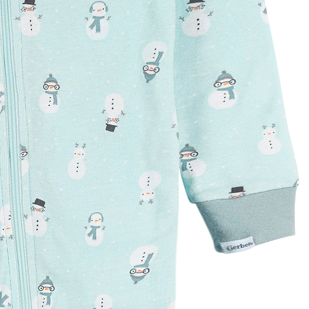 2-Pack Infant & Toddler Boys Blue Snowman Snug Fitting Footless Pajamas Sleepwear Gerber® 