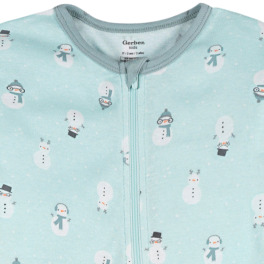 2-Pack Infant & Toddler Boys Blue Snowman Snug Fitting Footless Pajamas Sleepwear Gerber® 