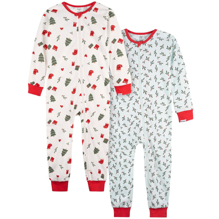 2-Pack Infant & Toddler Girls Ivory Gifts Snug Fitting Footless Pajamas