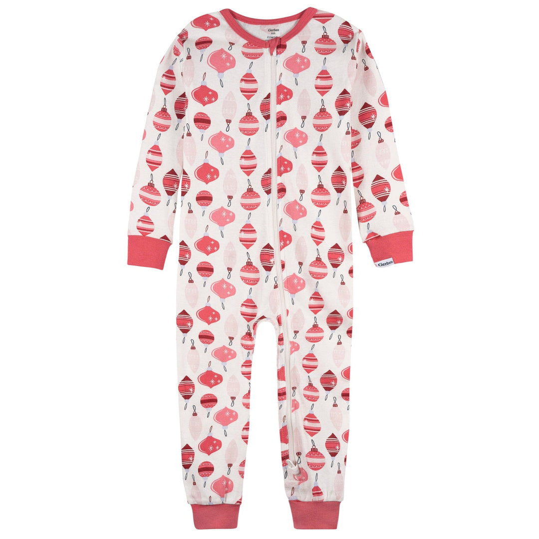 2-Pack Infant & Toddler Girls Ornaments Snug Fitting Footless Pajamas Sleepwear Gerber® 
