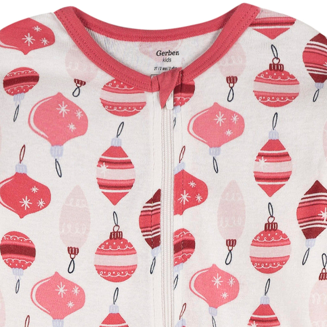 2-Pack Infant & Toddler Girls Ornaments Snug Fitting Footless Pajamas Sleepwear Gerber® 