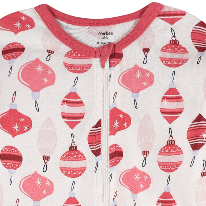 2-Pack Infant & Toddler Girls Ornaments Snug Fitting Footless Pajamas Sleepwear Gerber® 