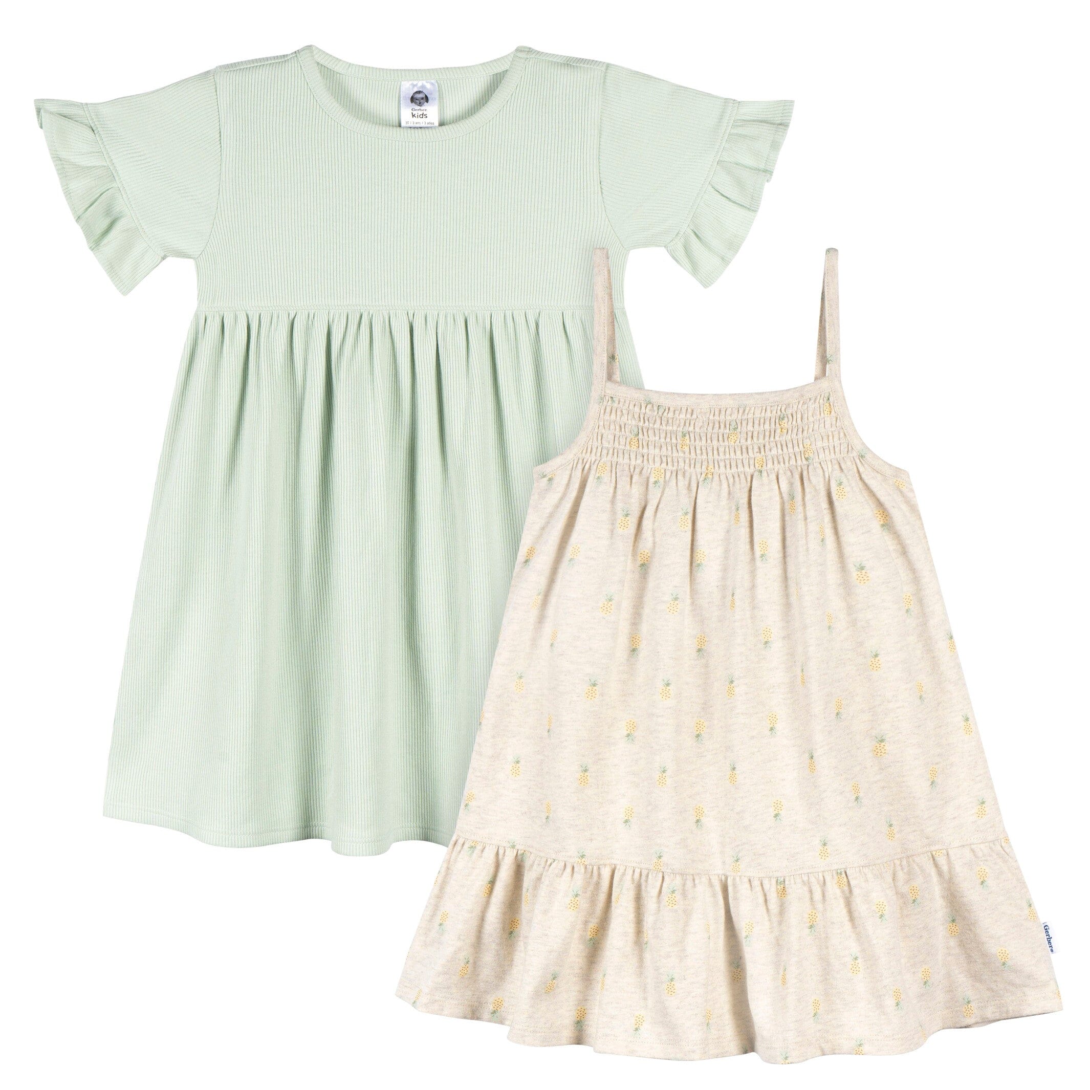 Gerber 2-Pack Toddler Girls Pineapple Dresses - 4T Gerber 2-Pack Toddler Girls Pineapple Dresses - 4T