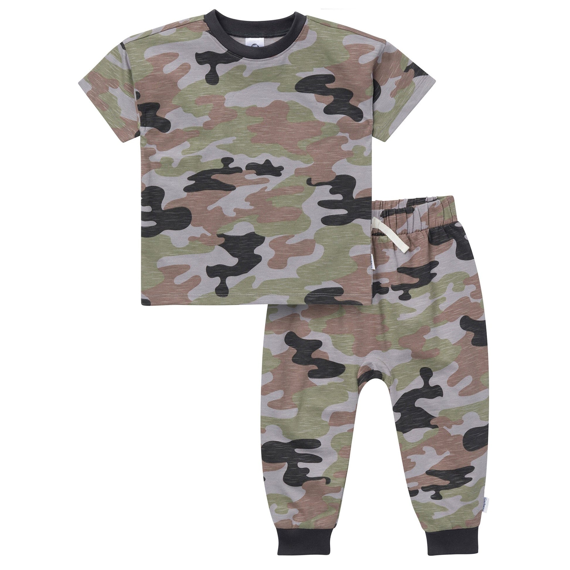 2-Piece Infant & Toddler Boys Green Camo T-Shirt & Jogger Pants Outfit Outfits & Sets Gerber® 