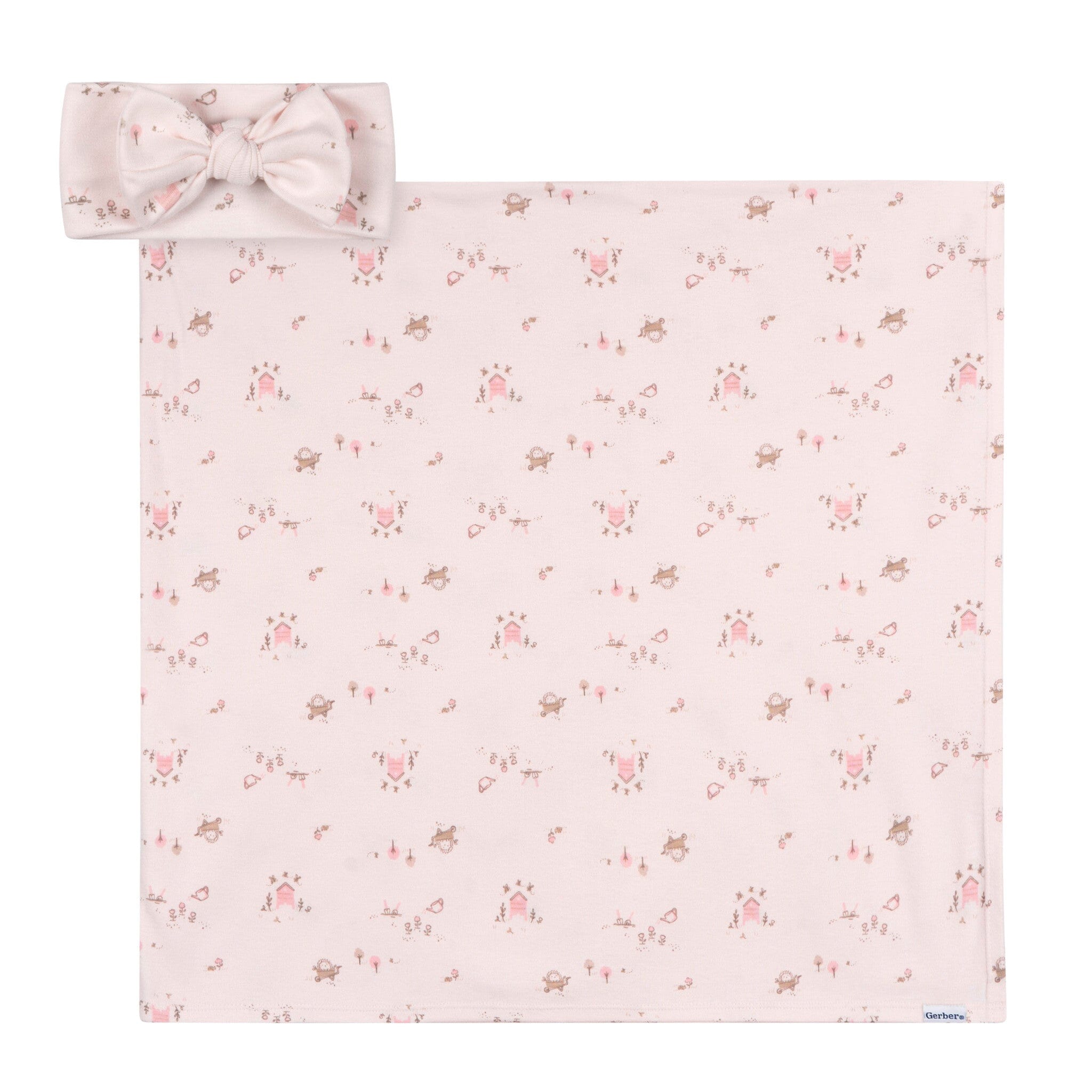 2-Piece Baby Girls Garden Swaddle and Headband Set Blankets Gerber® 