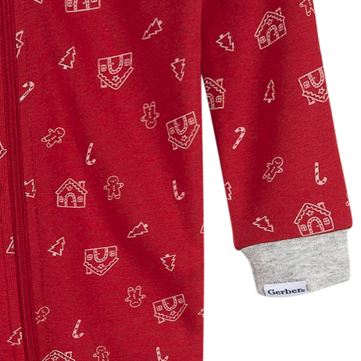 2-Piece Baby & Toddler Neutral Gingerbread People Snug Fitting Footed Pajamas Sleepwear Gerber® 