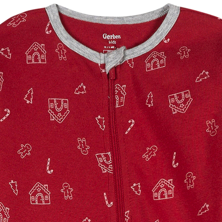 2-Piece Baby & Toddler Neutral Gingerbread People Snug Fitting Footed Pajamas Sleepwear Gerber® 