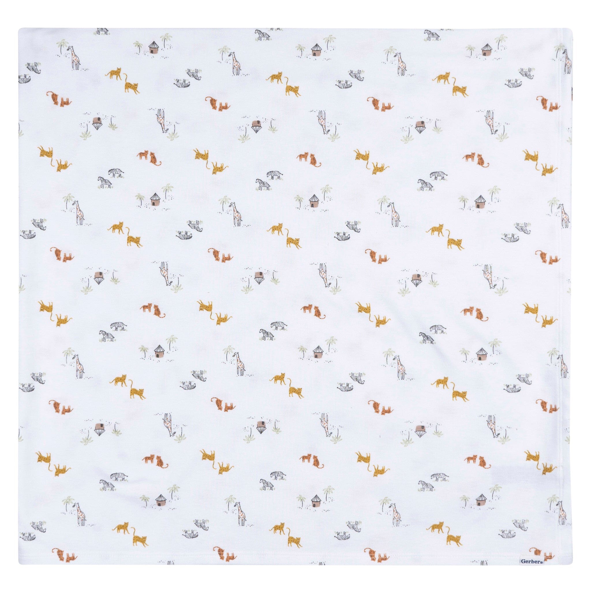 2-Piece Baby Neutral Safari Swaddle and Cap Set Blankets Gerber® 