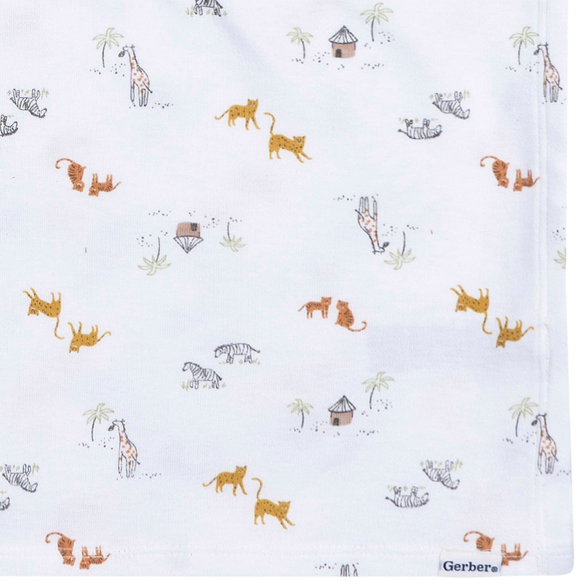 2-Piece Baby Neutral Safari Swaddle and Cap Set Blankets Gerber® 