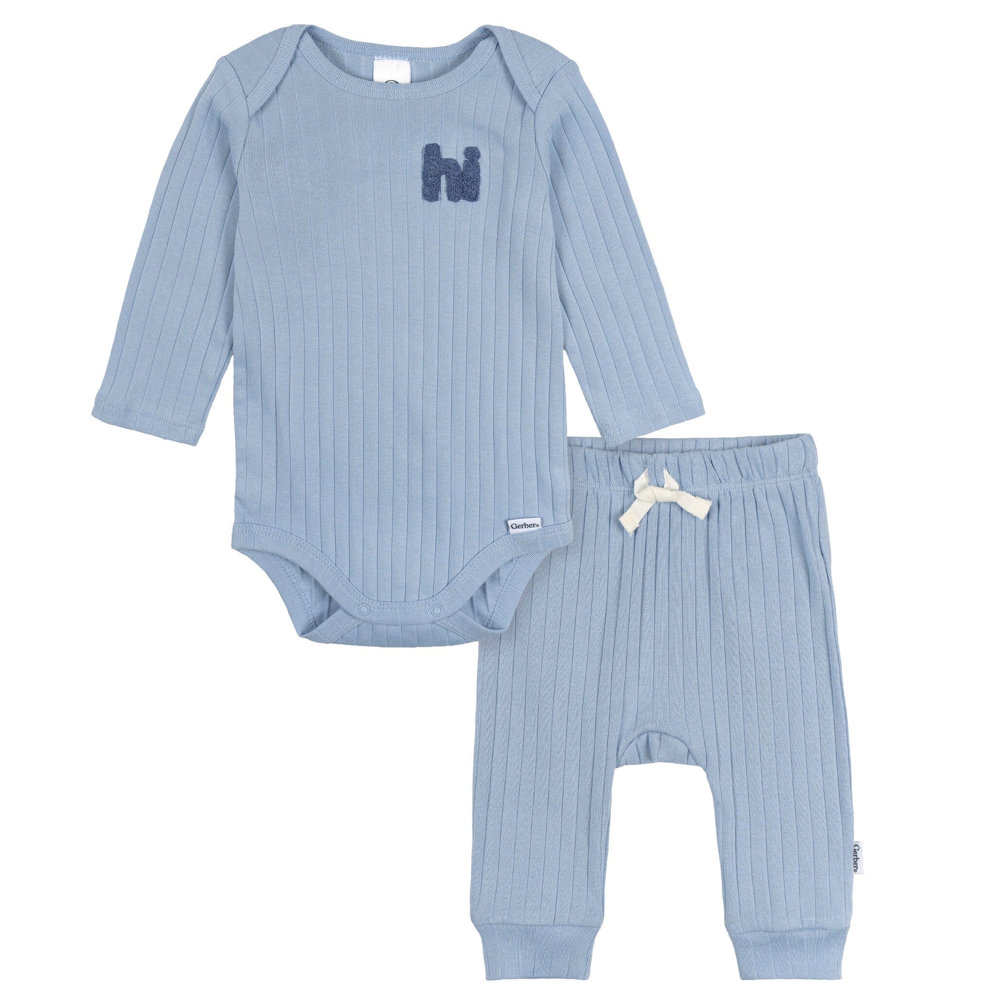 2-Piece Baby Boys Blue Bodysuit and Pant Set outfits Gerber® 