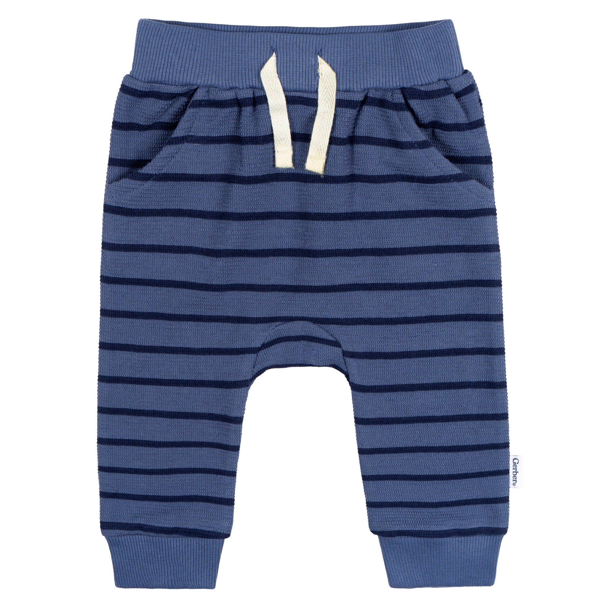 2-Piece Baby Boys Blue Stripe Hooded Jacket & Jogger Set