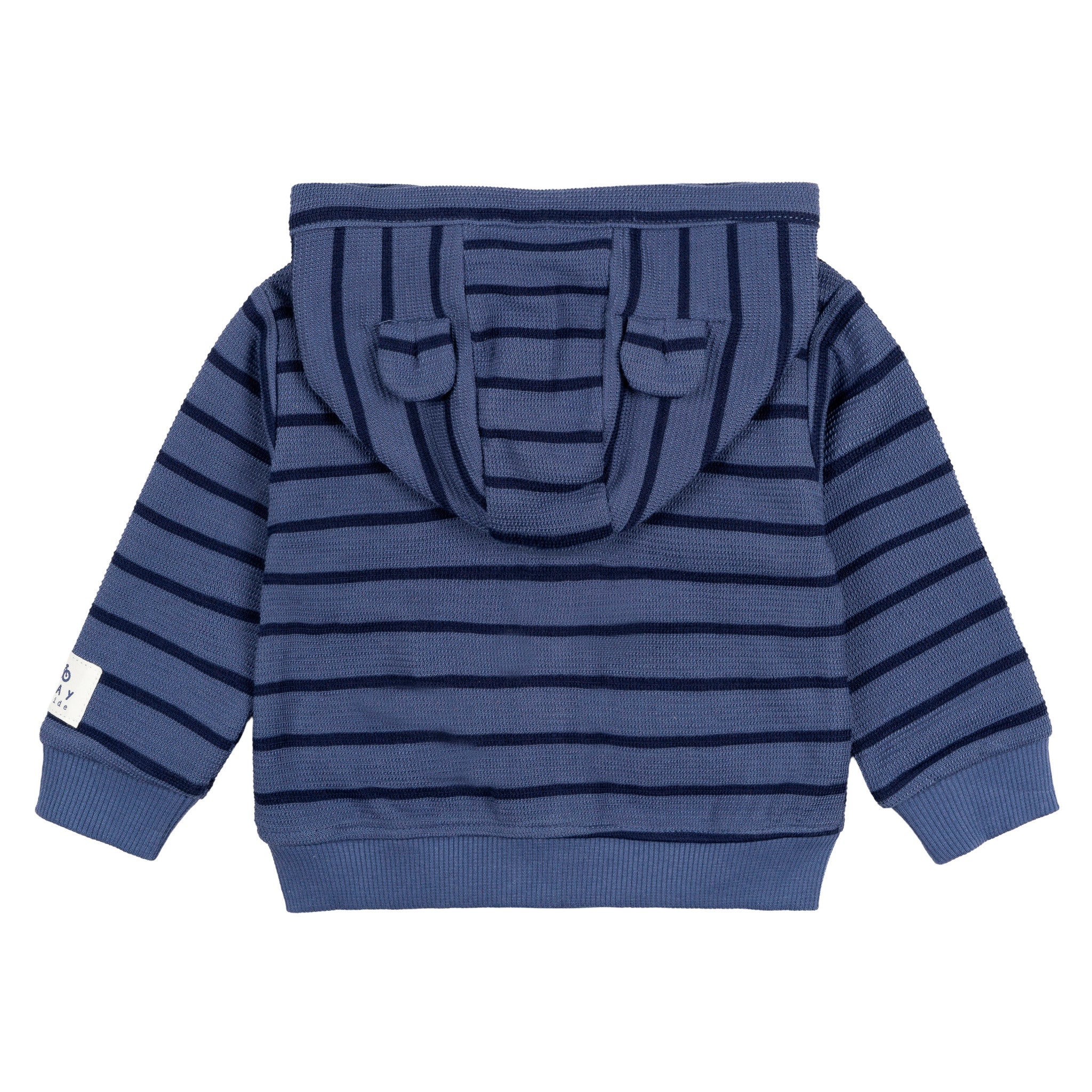 2-Piece Baby Boys Blue Stripe Hooded Jacket & Jogger Set