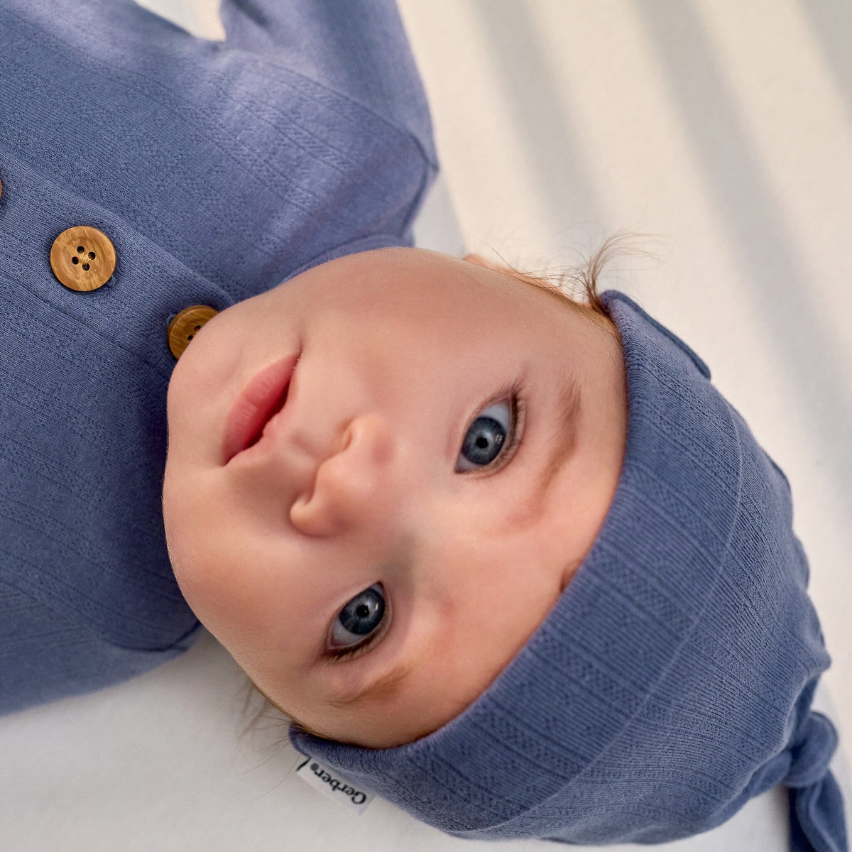 2-Piece Baby Boys Gray Blue Gown & Hat Set Gerber® 