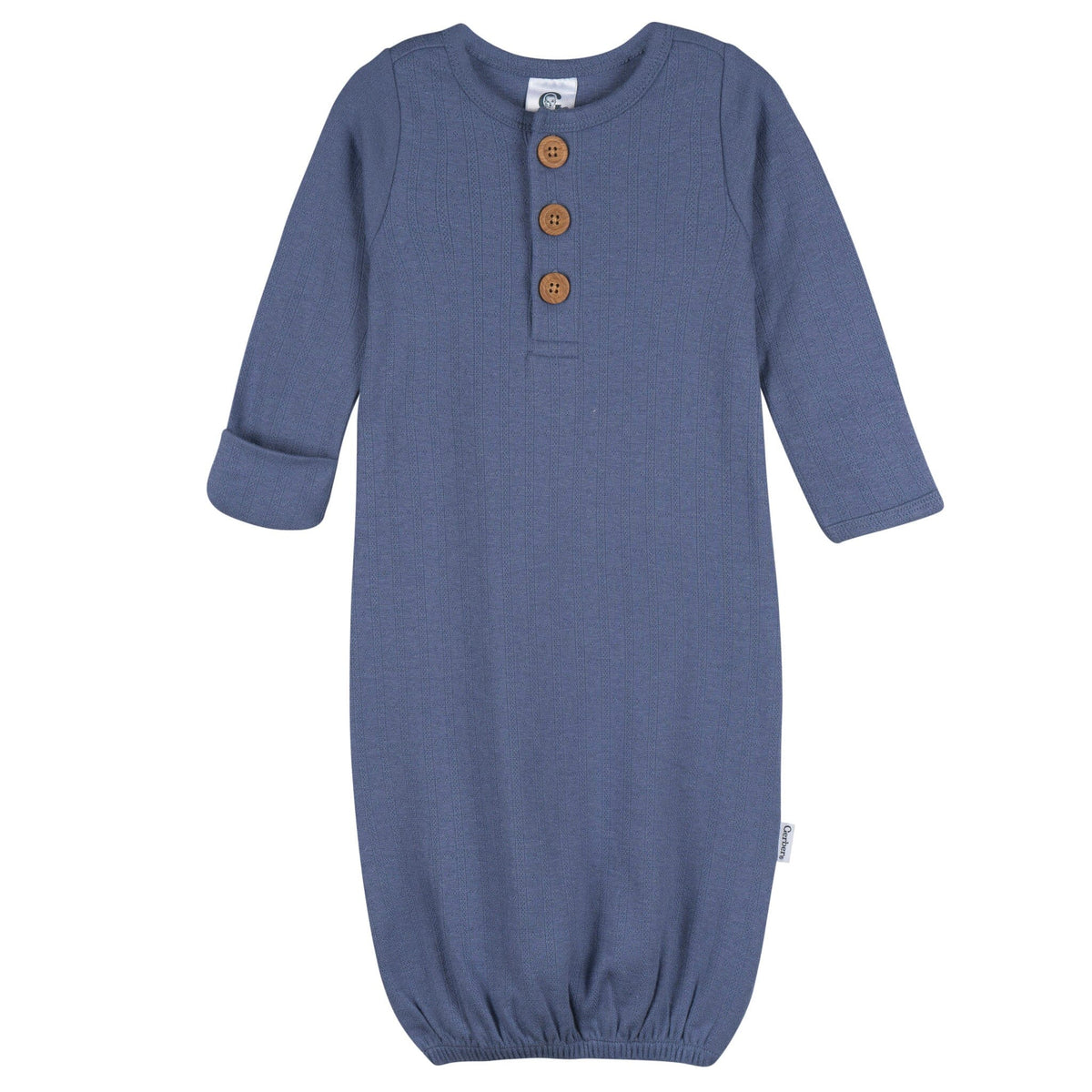 2-Piece Baby Boys Gray Blue Gown & Hat Set Gerber® 