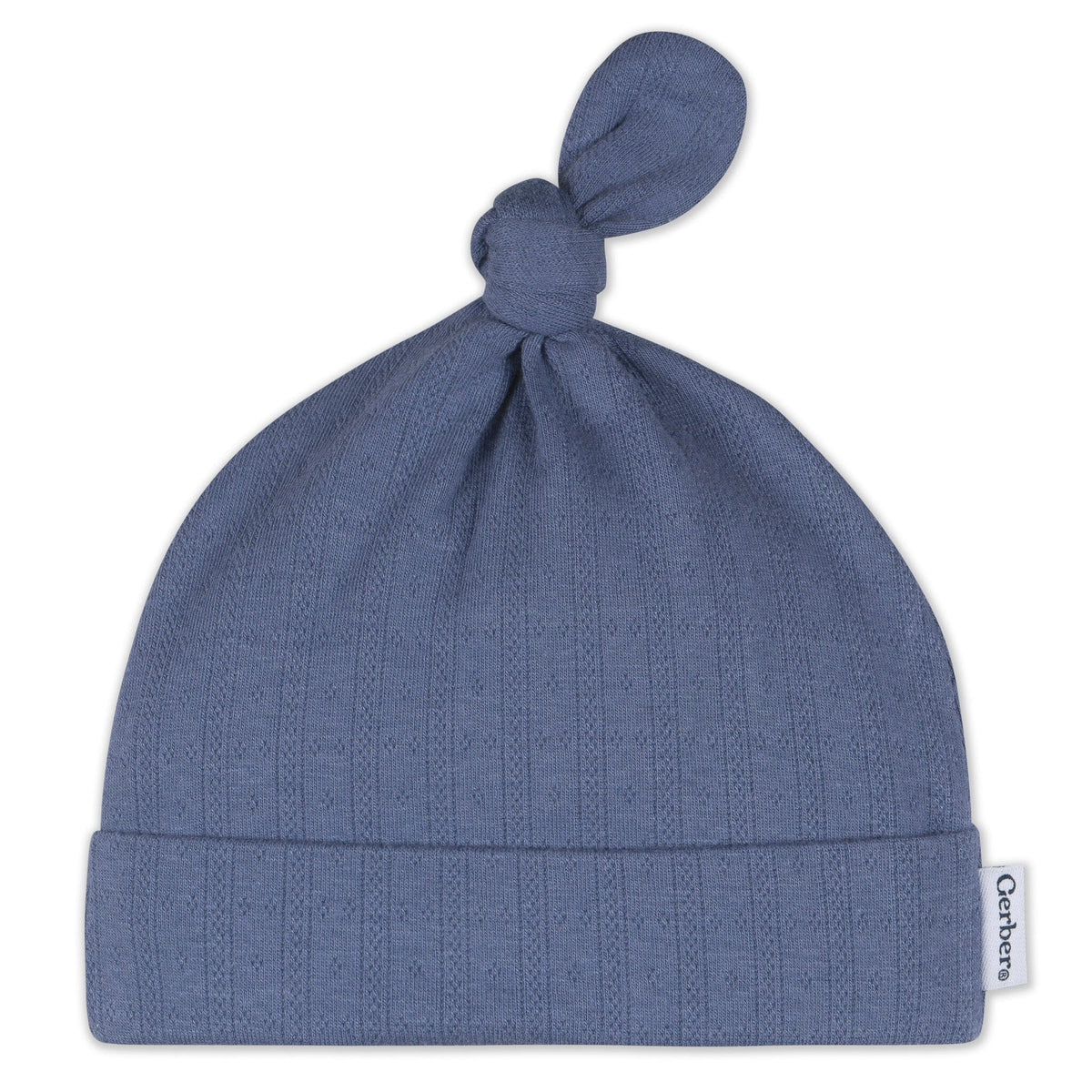 2-Piece Baby Boys Gray Blue Gown & Hat Set Gerber® 