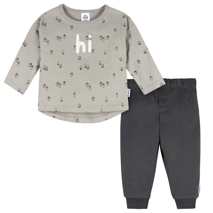 2-Piece Baby Boys Gray Arcon Top & Joggers Outfits & Sets Gerber® 