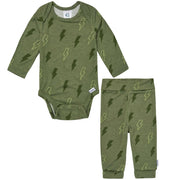 2-Piece Baby Boys Green Bolts Onesie® Pant Set Outfits & Sets Gerber® 