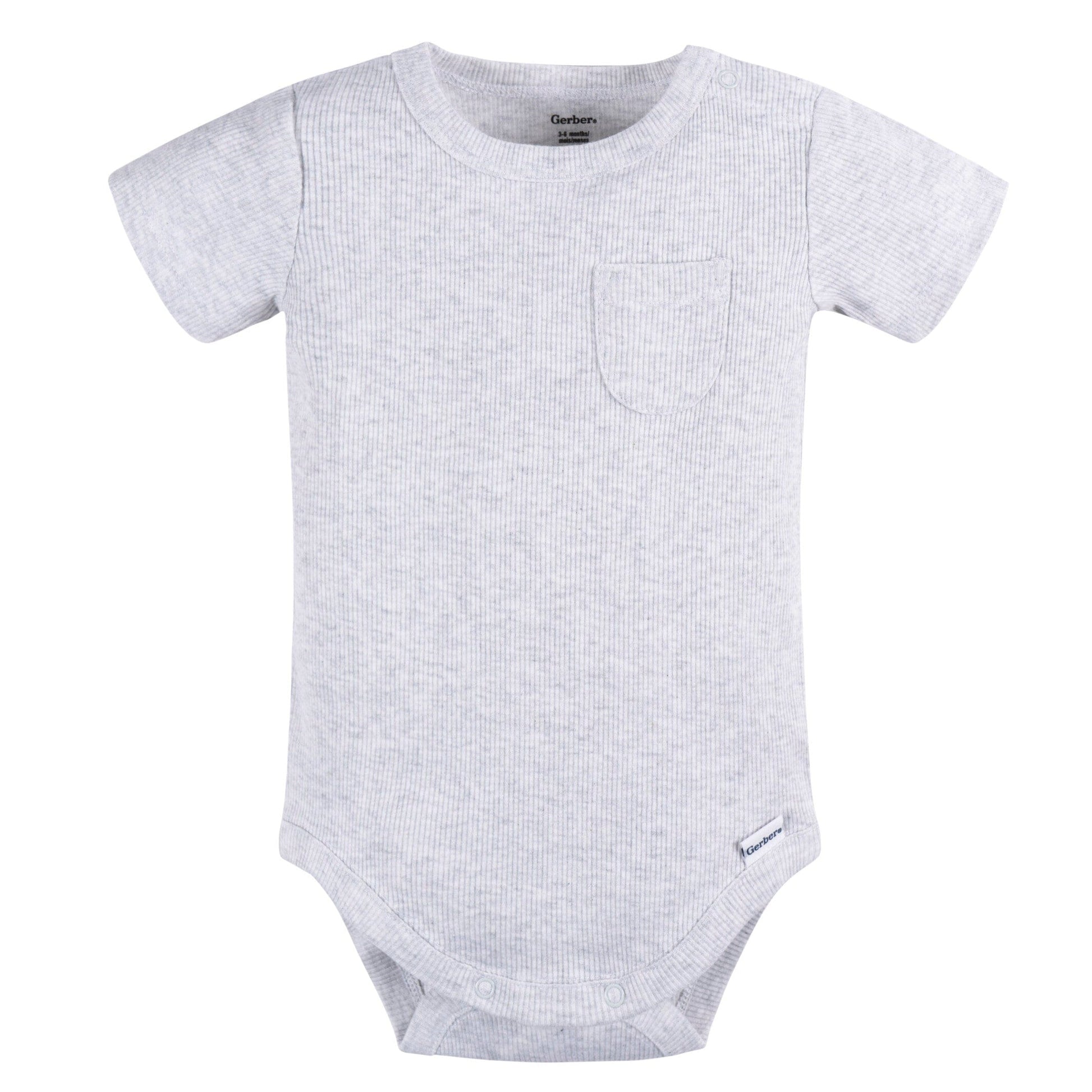 2-Piece Baby Boys Grey Heather Bodysuit and Shorts