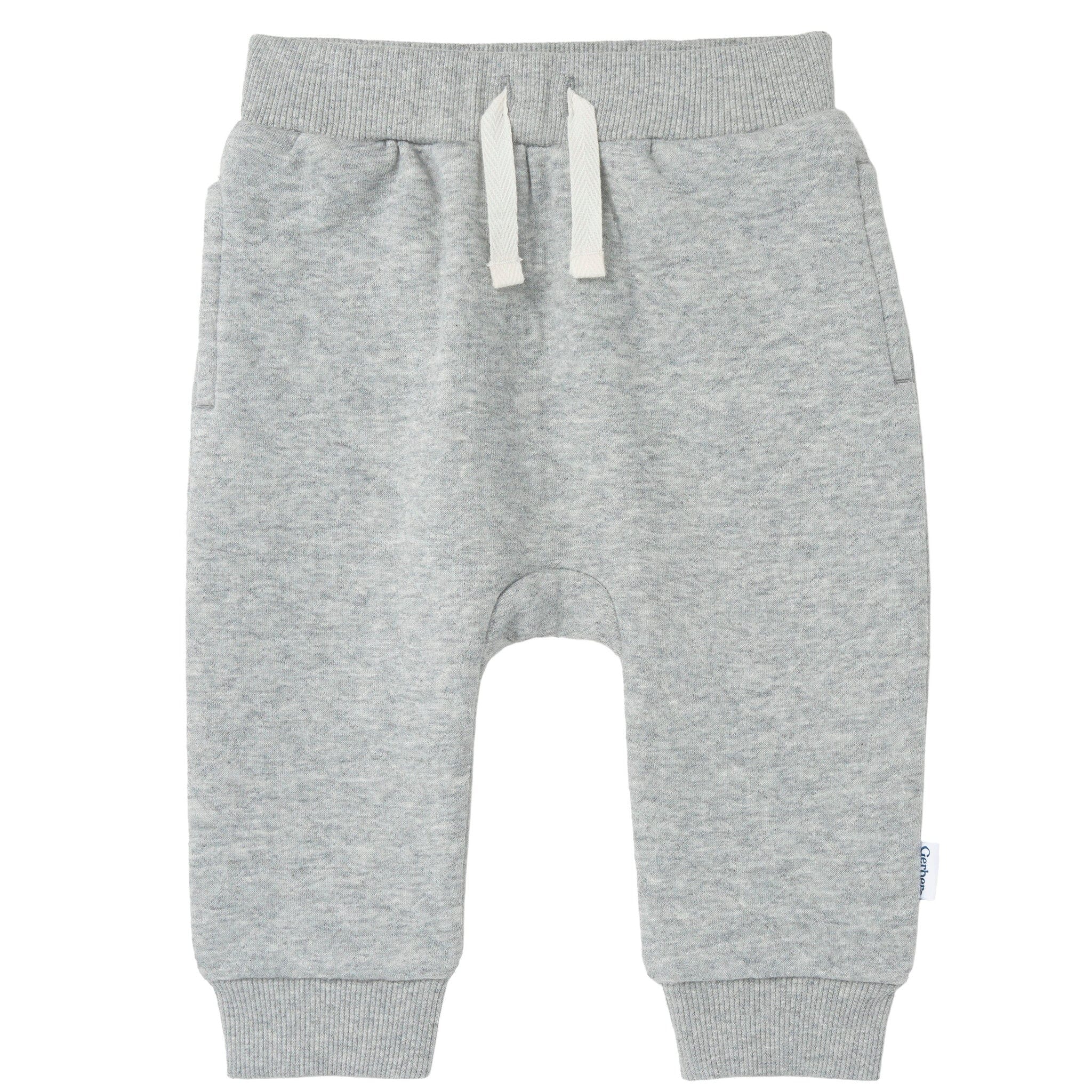 2-Piece Baby Boys Grey Quilted Top & Jogger Set