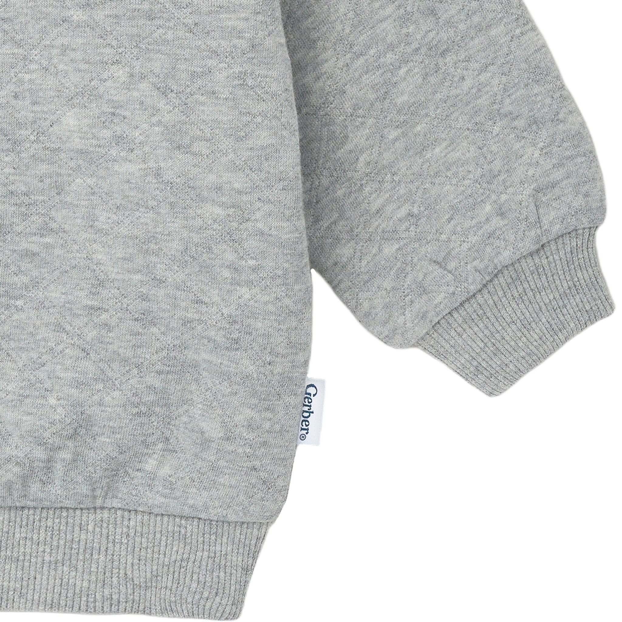 2-Piece Baby Boys Grey Quilted Top & Jogger Set