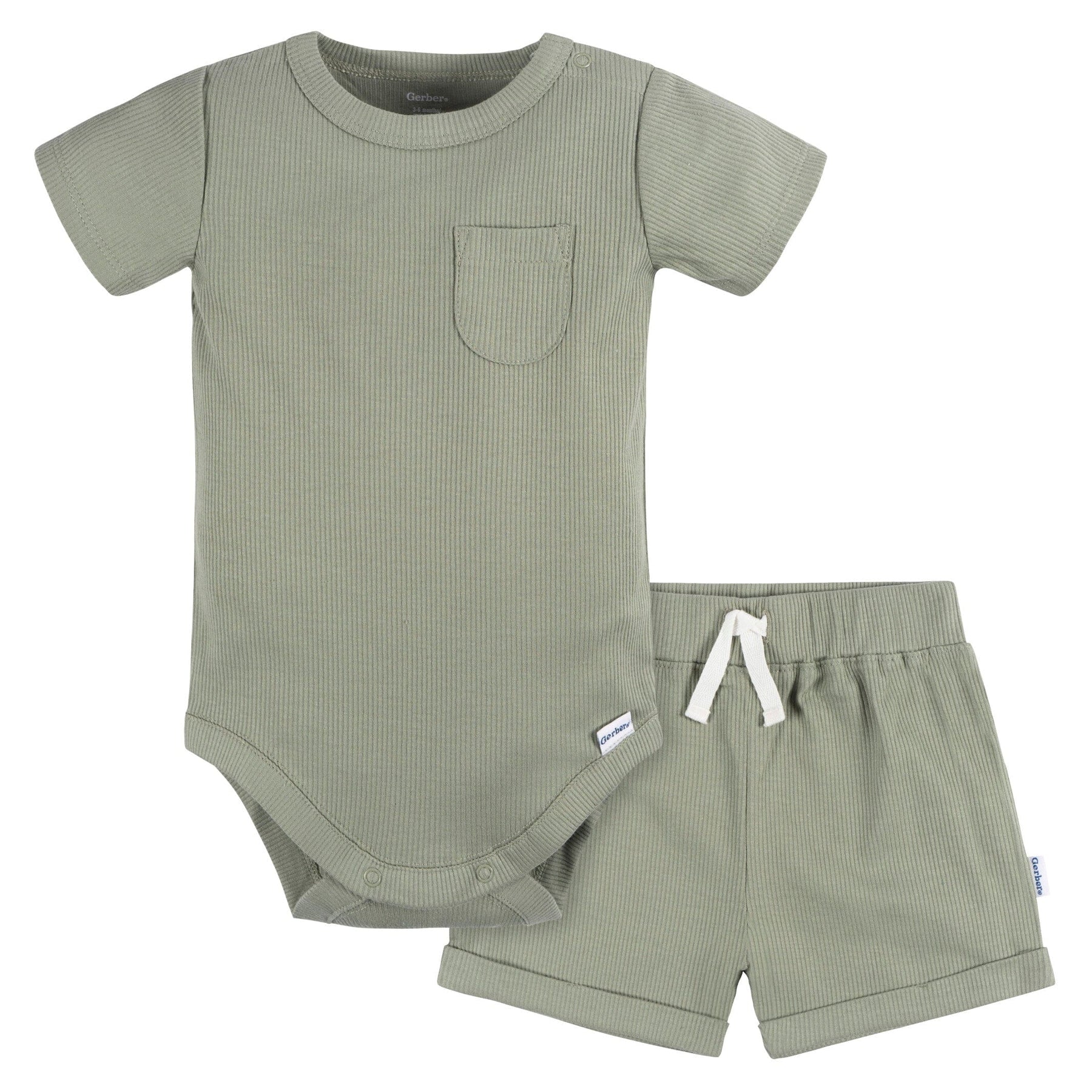2-Piece Baby Boys Olive Bodysuit and Shorts Set – Gerber Childrenswear