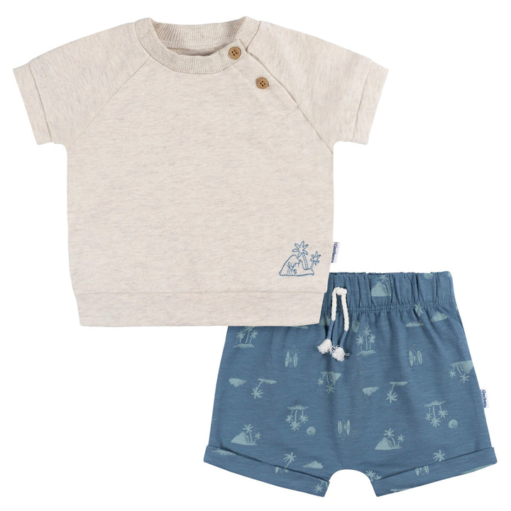 2-Piece Baby Boys Surf T-Shirt and Shorts