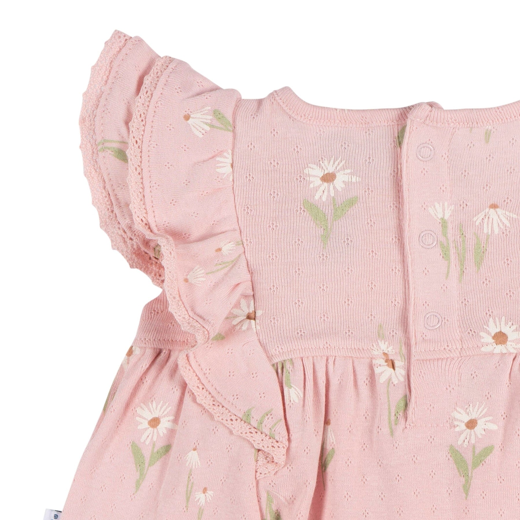 Printed Net Dress With Flower Detail Belt & Diaper Cover 2pc.set main image 0