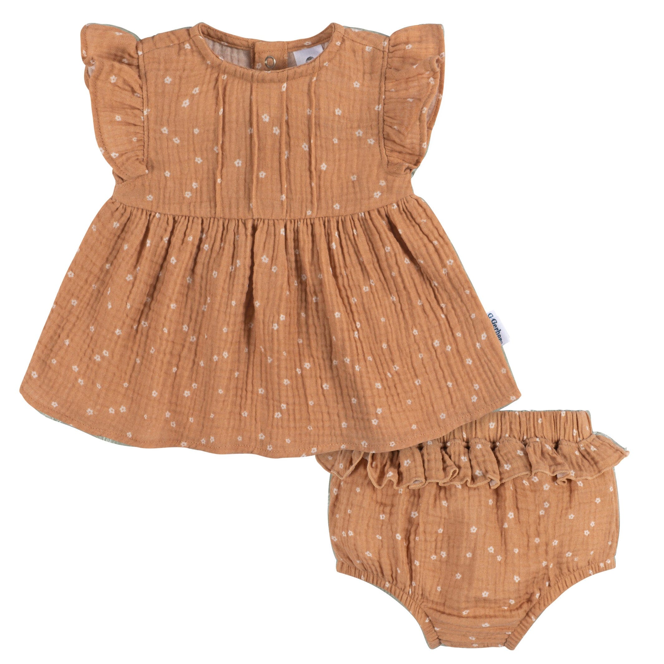 Gerber Baby Girls' 2 Piece Dress and Diaper Cover Set, Ditsy Floral