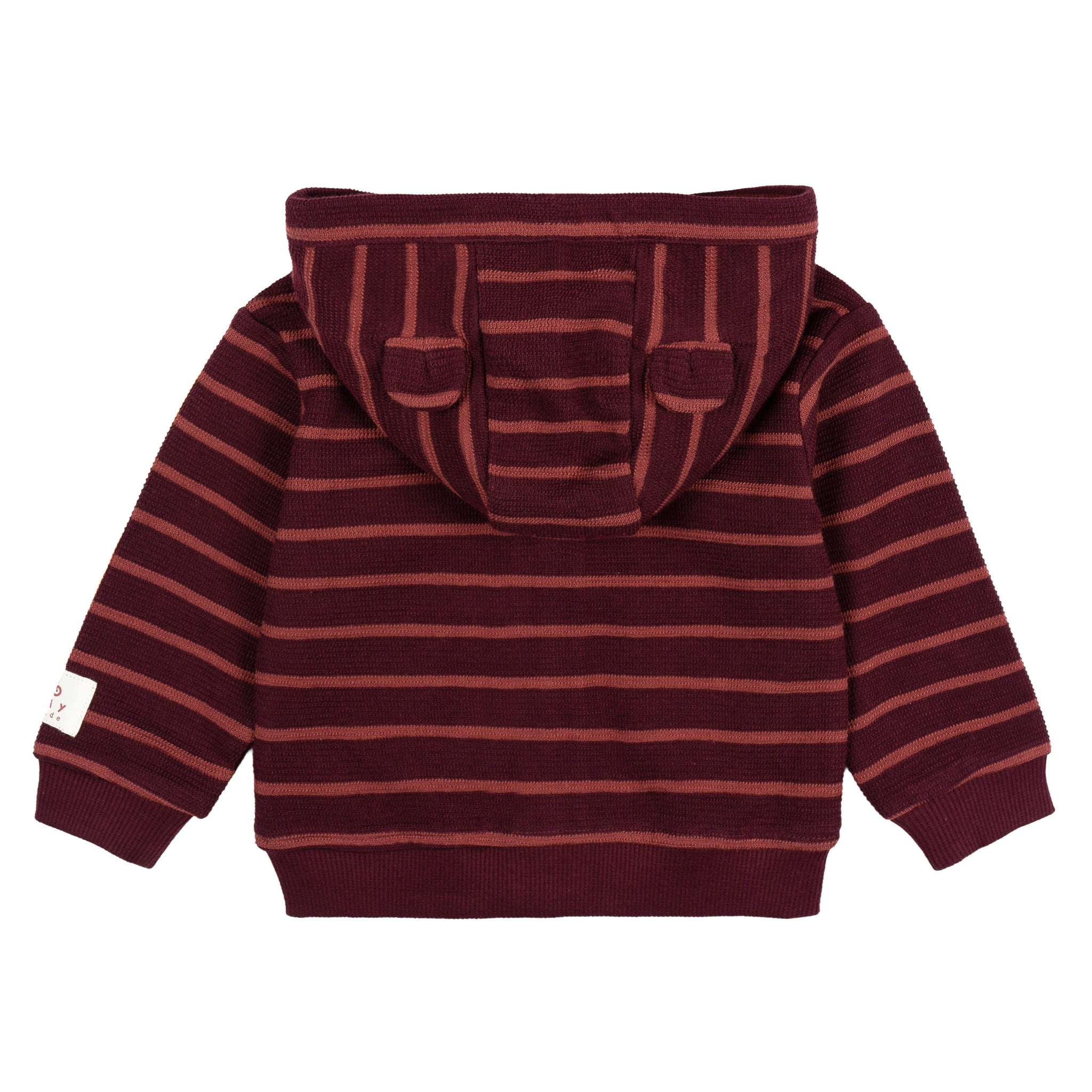 2-Piece Baby Girls Fig Stripe Hooded Jacket & Jogger Set