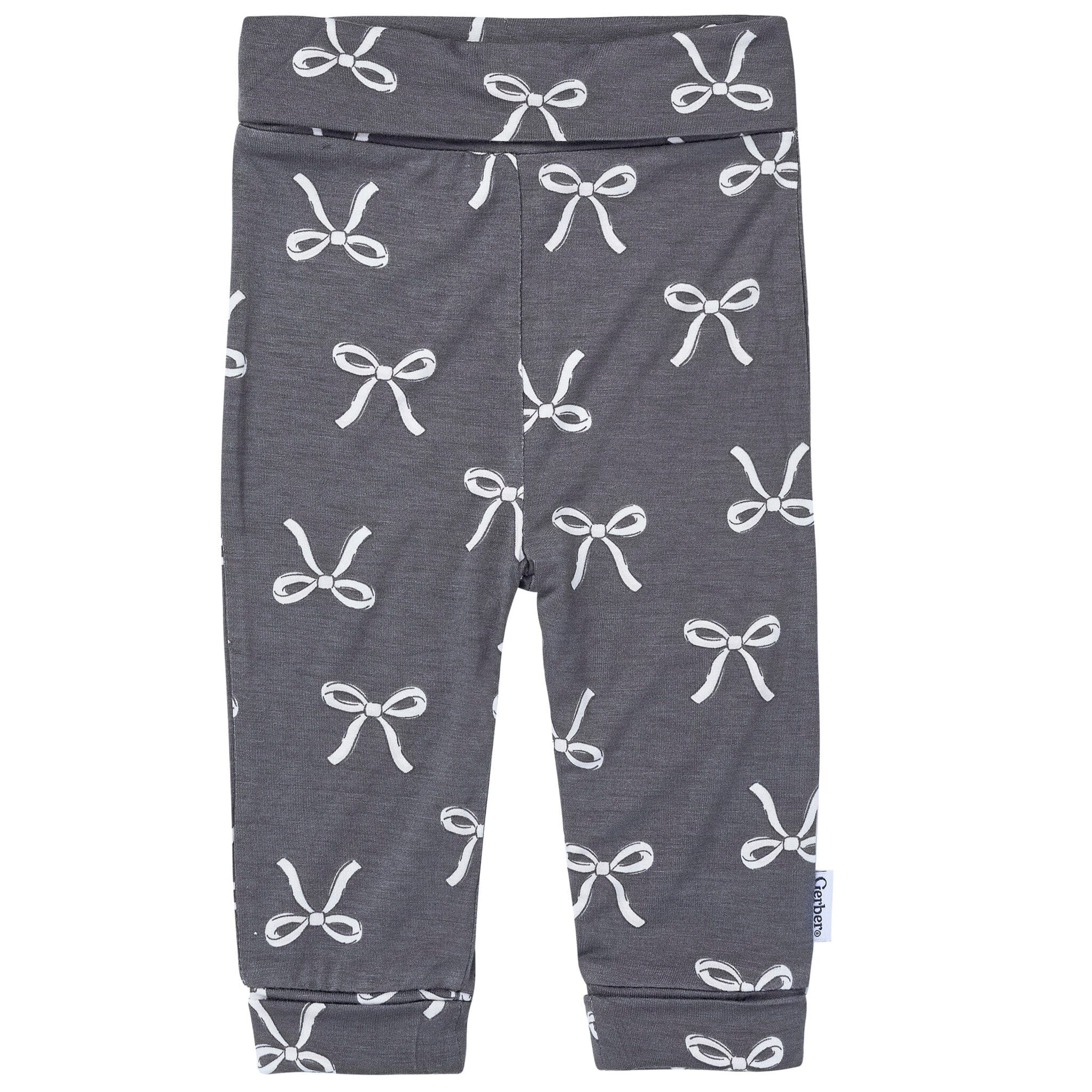 2-Piece Baby Girls Gray Bow Onesie® Pant Set Outfits & Sets Gerber® 