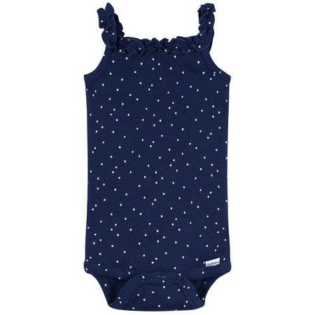 2-Piece Baby Girls Navy Dots Bodysuit & Shorts Set