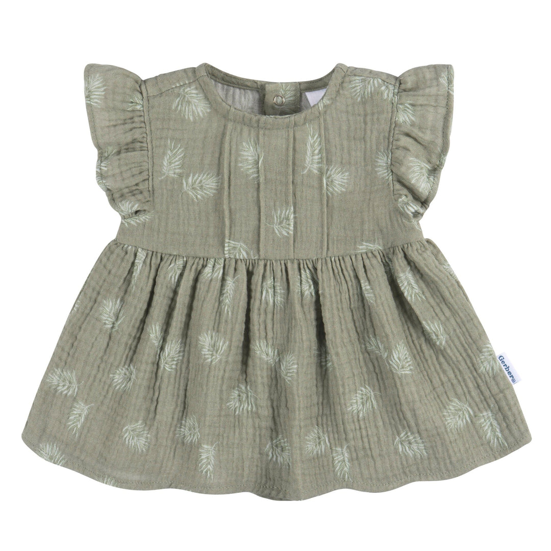 2-Piece Baby Girls Palms Dress and Diaper Cover