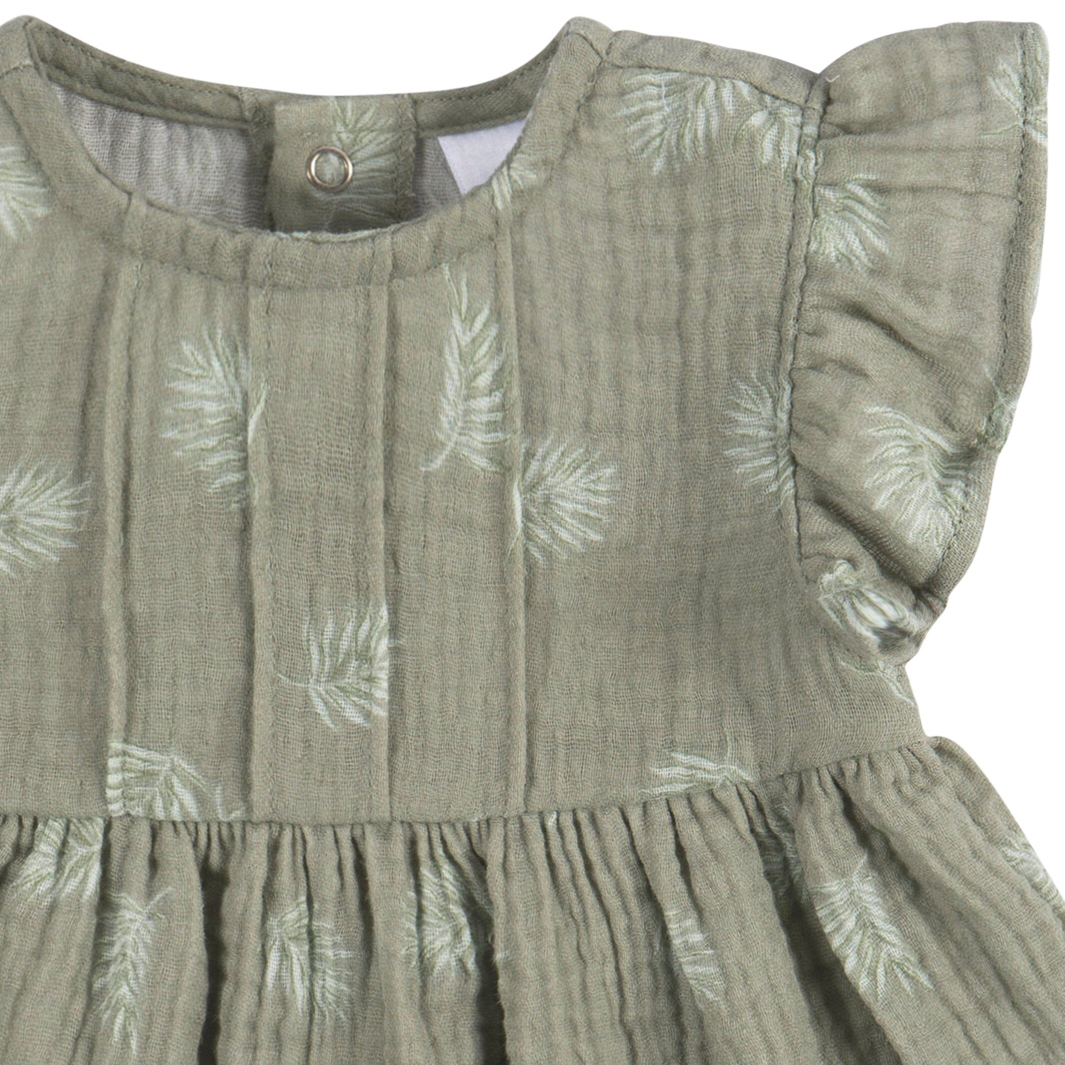 2-Piece Baby Girls Palms Dress and Diaper Cover
