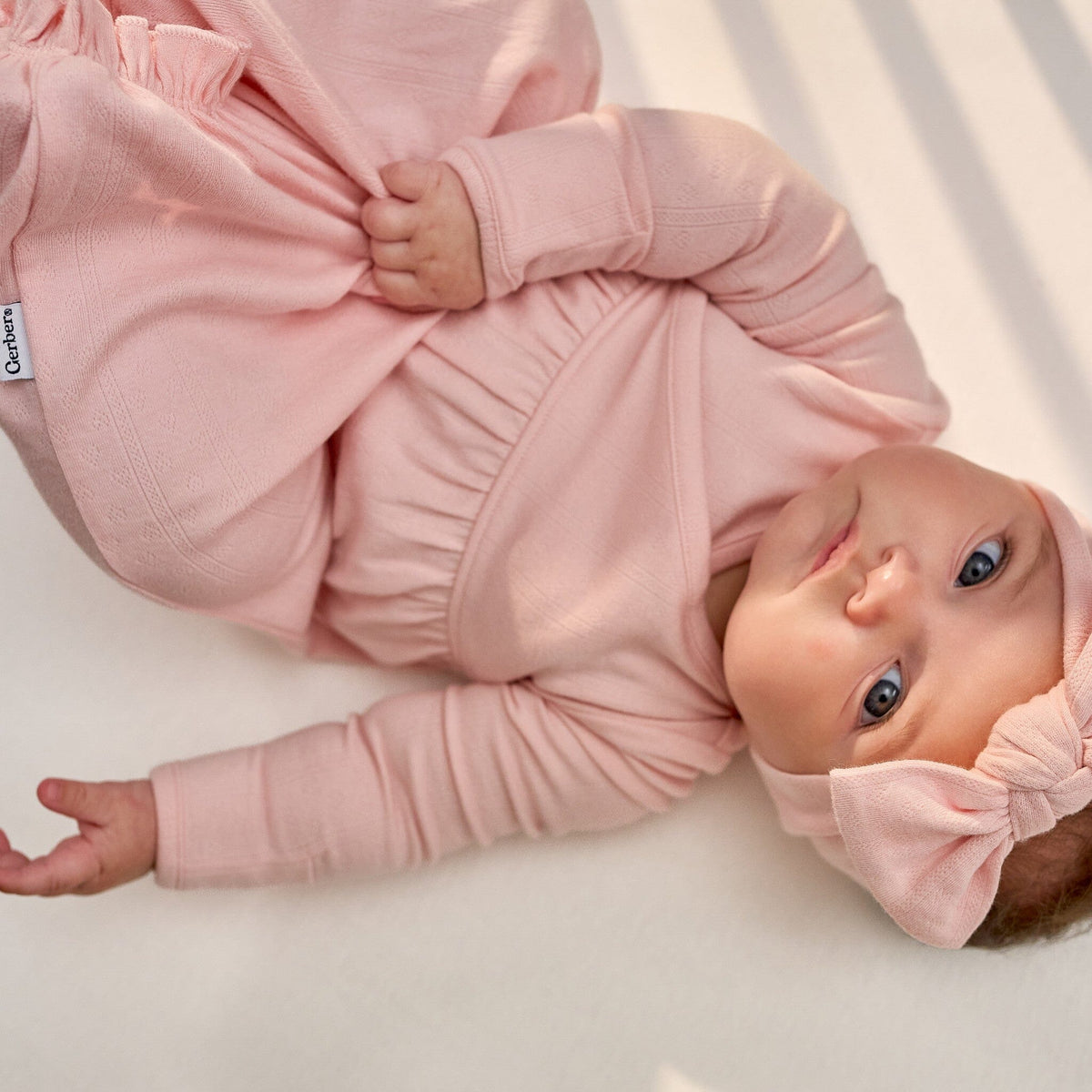 2-Piece Baby Girls Pink Dogwood Gown & Hat Set Gerber® 