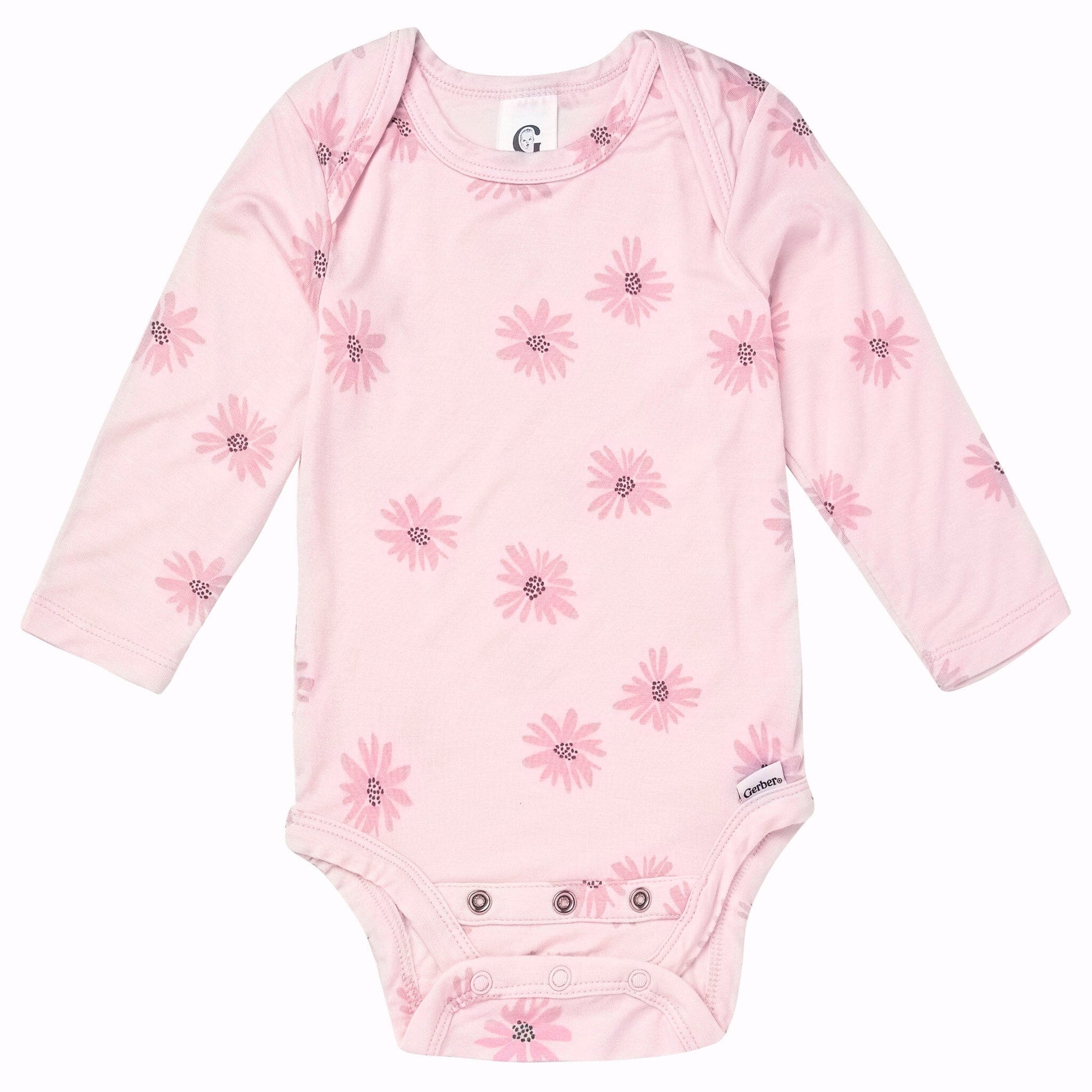 2-Piece Baby Girls Pink Floral Onesie® Pant Set Outfits & Sets Gerber® 