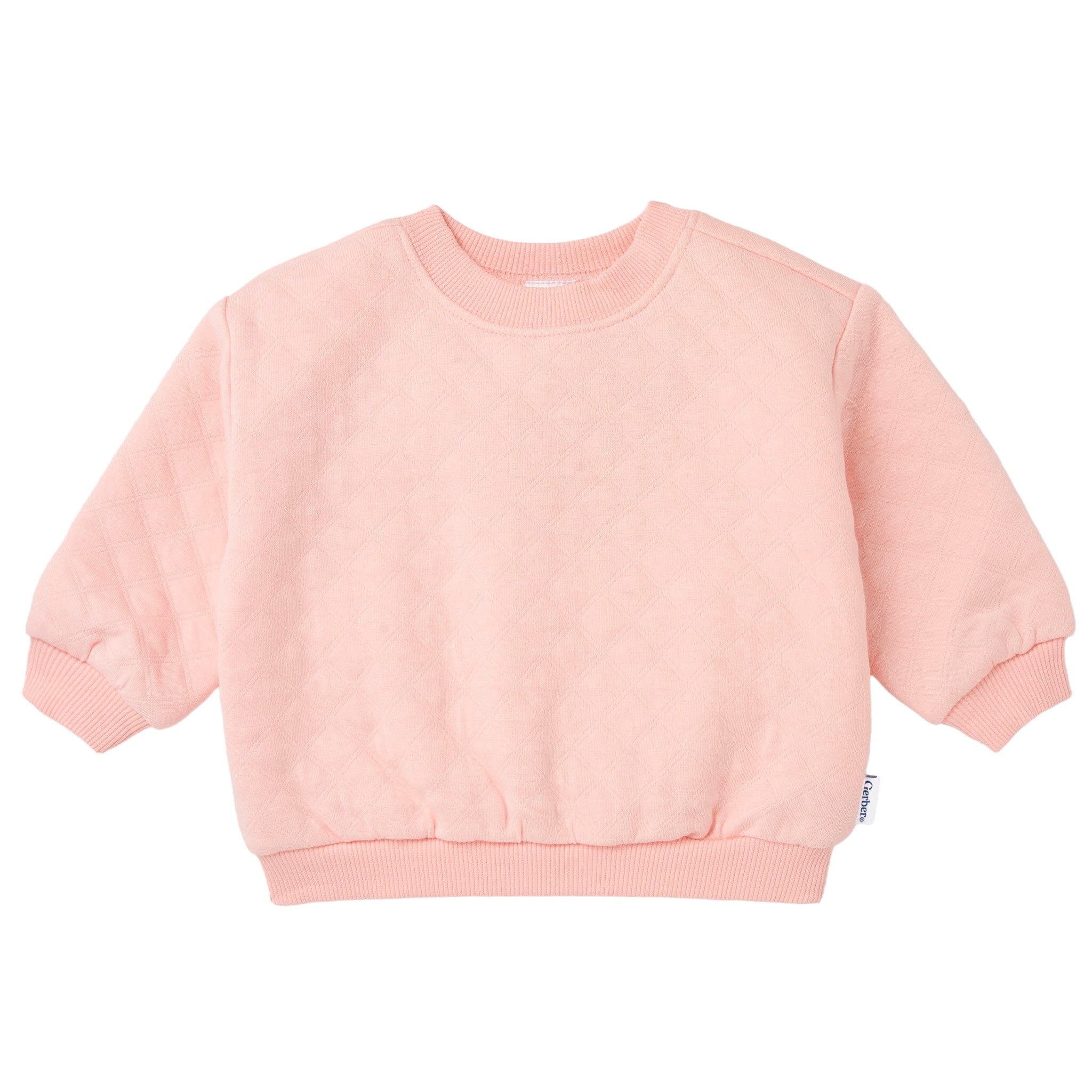 2-Piece Baby Girls Pink Quilted Top & Jogger Set