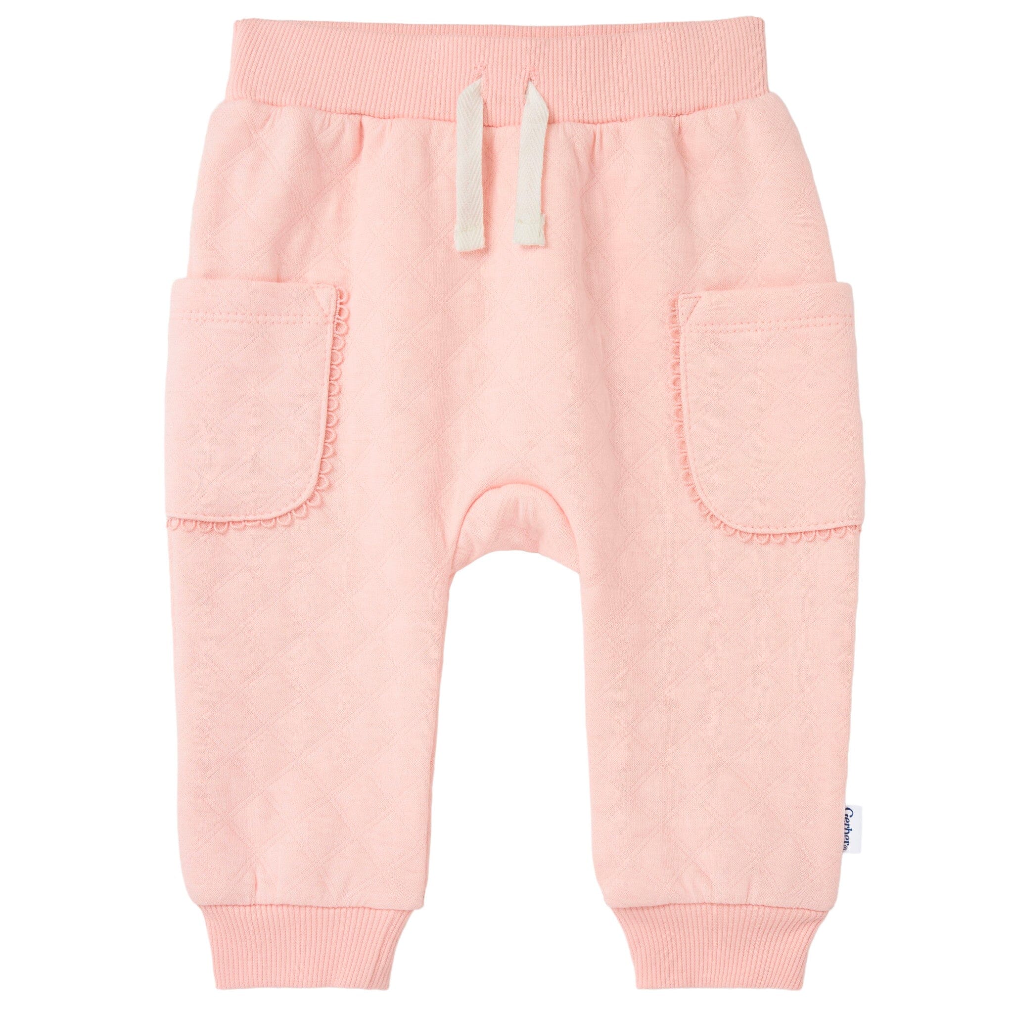 2-Piece Baby Girls Pink Quilted Top & Jogger Set
