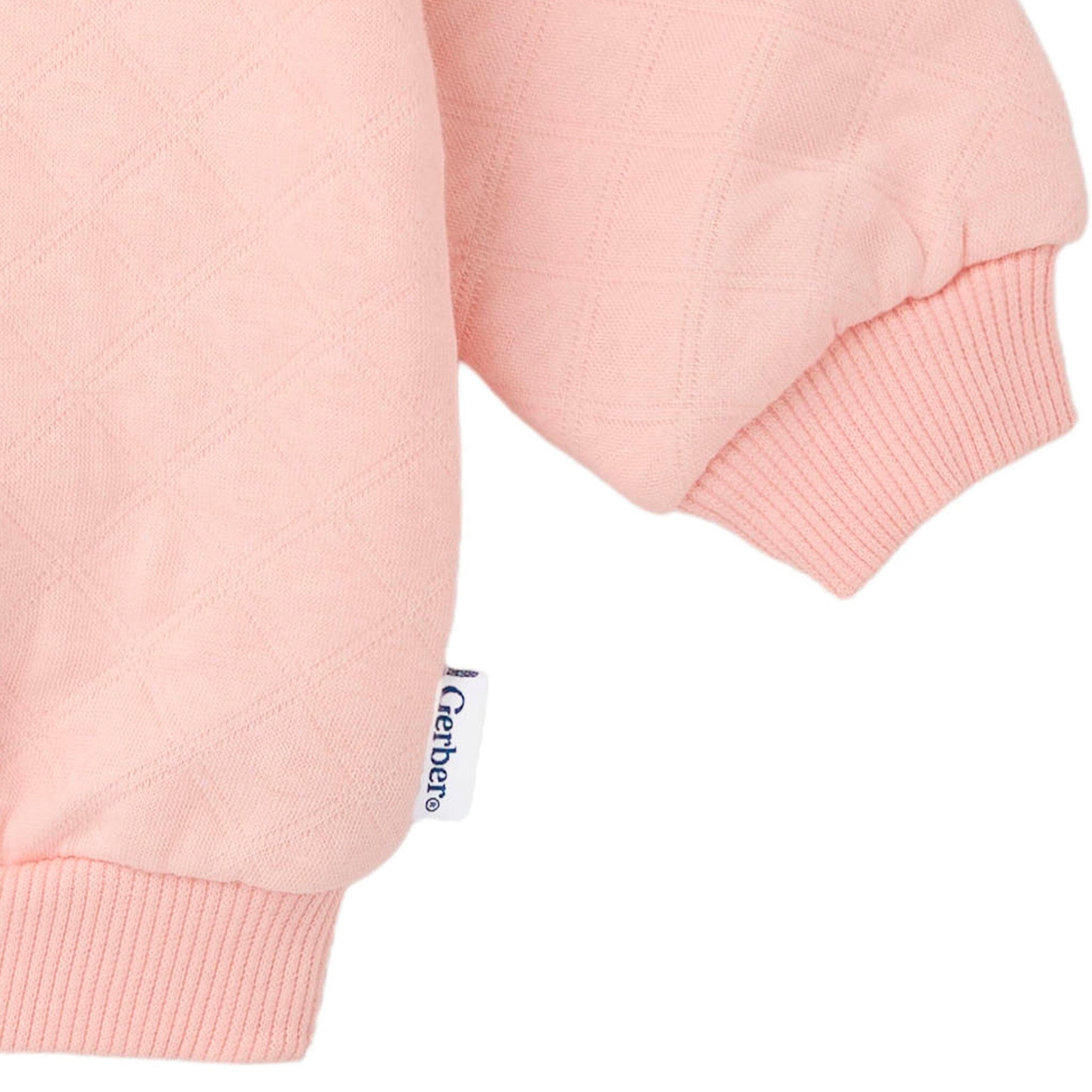 2-Piece Baby Girls Pink Quilted Top & Jogger Set