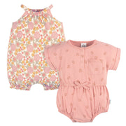 2-Pack Baby Girls Retro Floral Romper