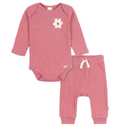 2-Piece Baby Girls Rose Bodysuit and Pant Set outfits Gerber® 