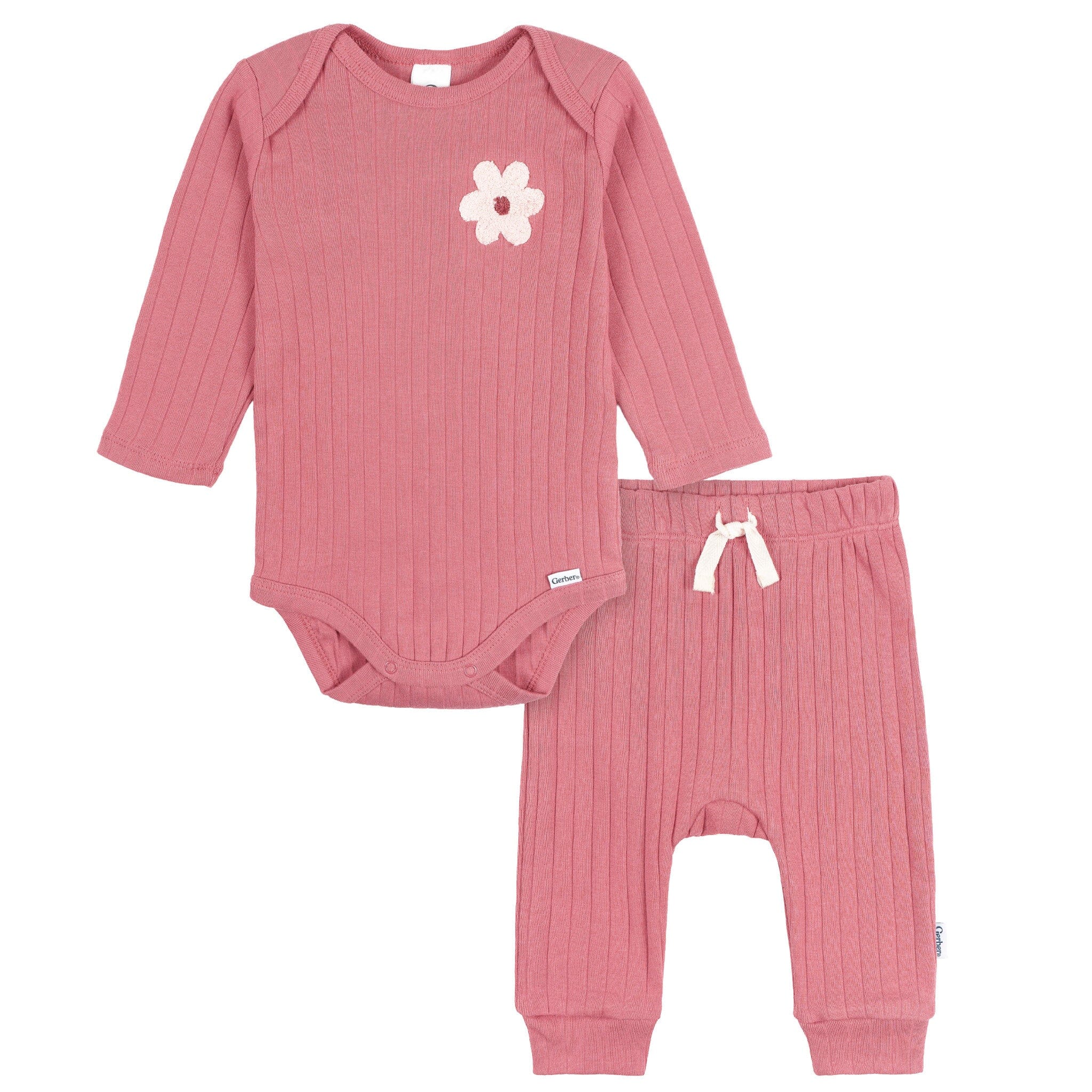 2-Piece Baby Girls Rose Bodysuit and Pant Set outfits Gerber® 