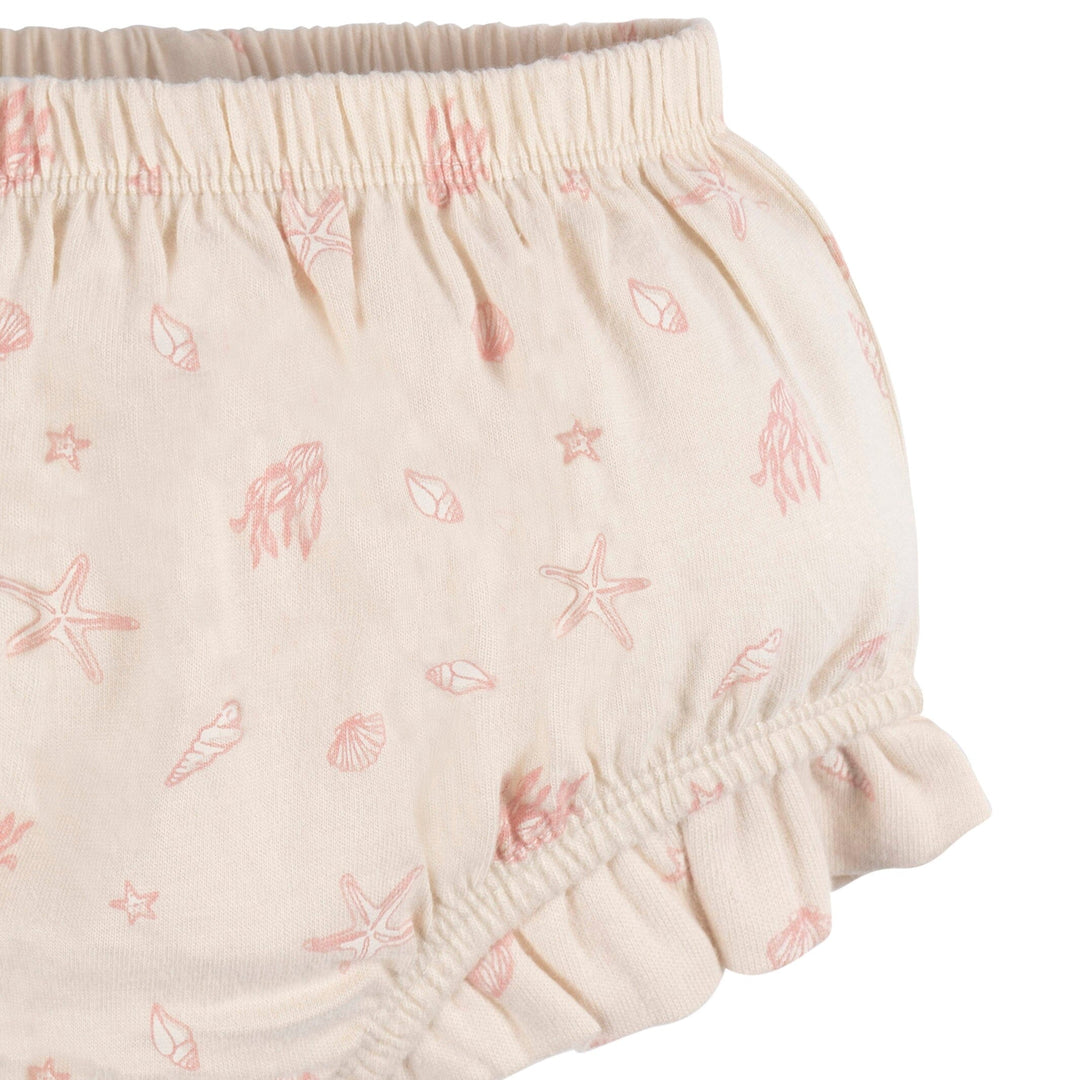 2-Piece Baby Girls Seashells Dress and Diaper Cover