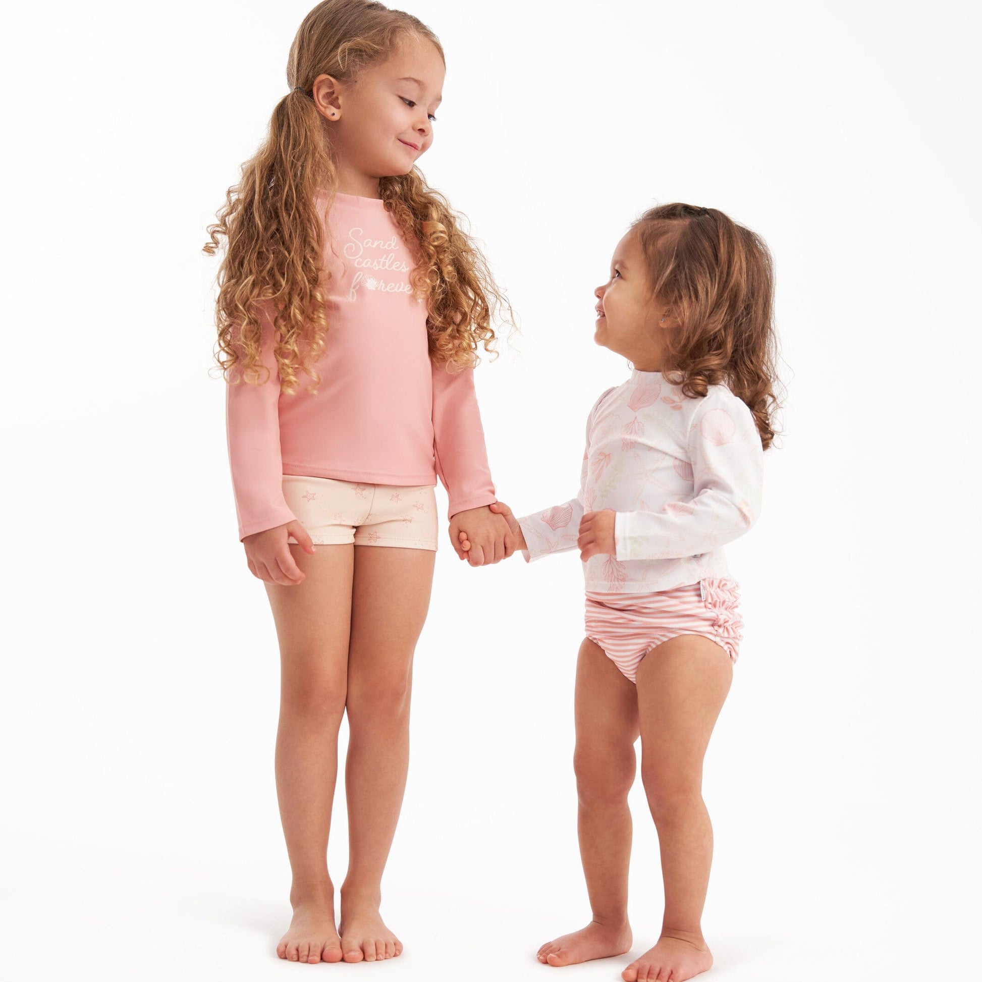 2-Piece Baby Girls Shells Rashguard Set