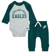 2-Piece Baby Neutral Philidelphia Eagles Bodysuit and Jogger Set NFL NFL 